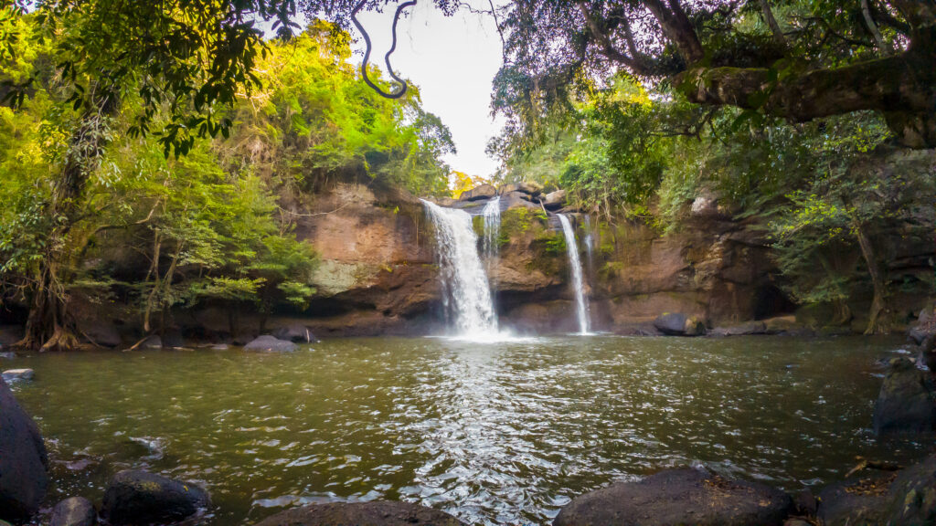 Beautiful Haew Suwat Waterfall at Khao Yai National Park Thailan